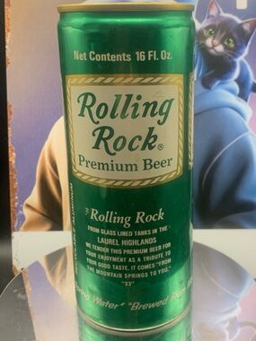 Vintage Beer Can Rolling Rock Premium Beer Pint Empty Aluminum Can Latrobe Pa